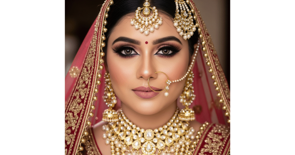 bold eyes with subtle lips look