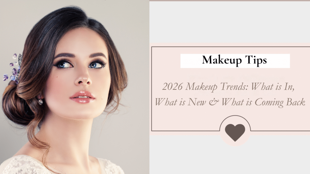 Modern makeup look featuring glossy lips and radiant skin for 2026 beauty trends.