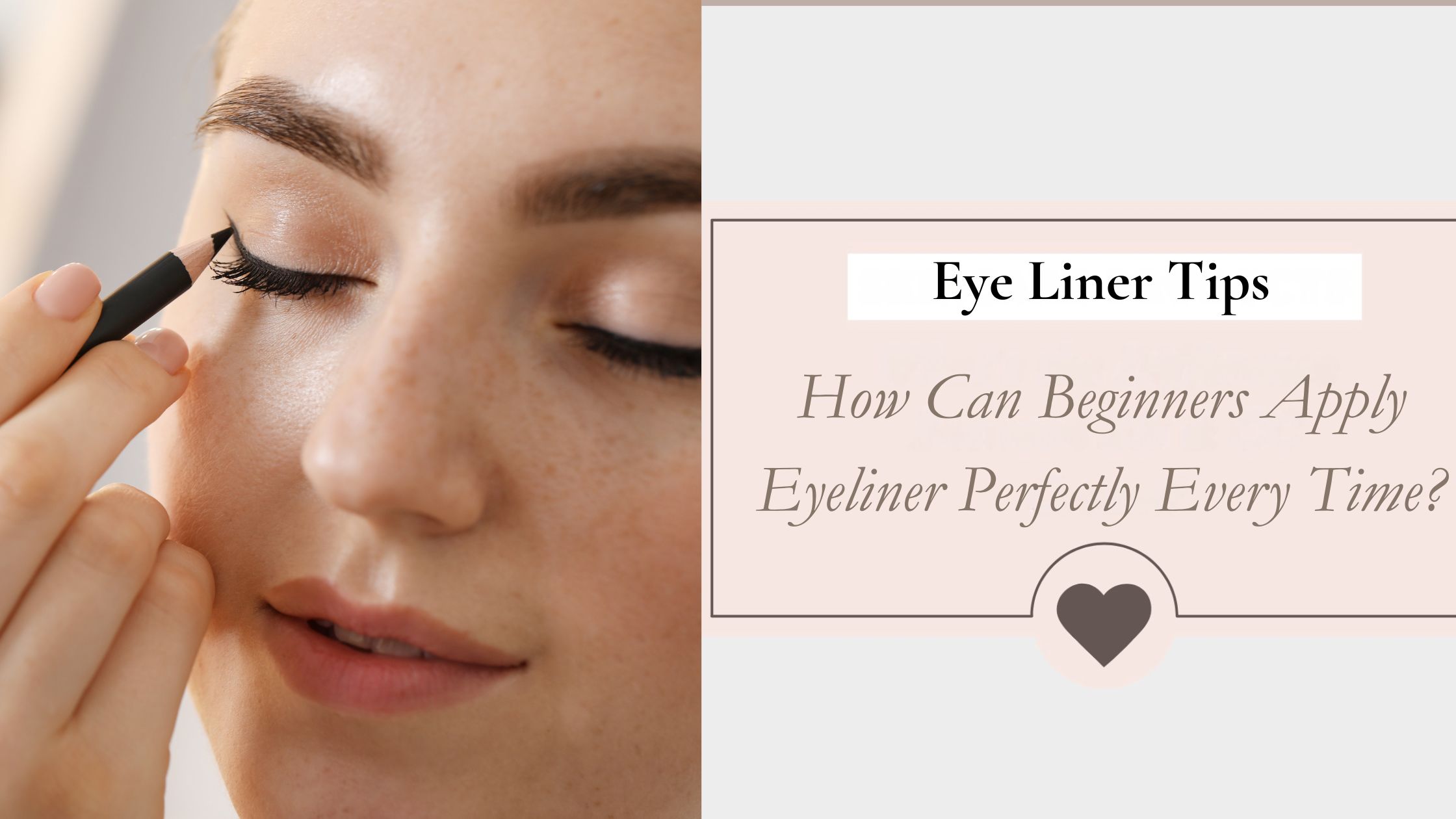 Applying eyeliner with small strokes helps beginners achieve a clean, even line.